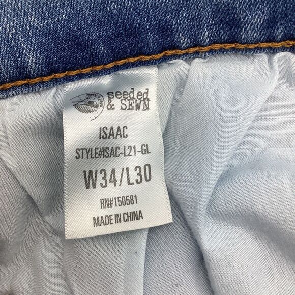 Seeded & Sewn Mens Isaac Regular‎ Boot Jeans Size 34 x 30 (Actual 36 x 30) NWT - Picture 11 of 11